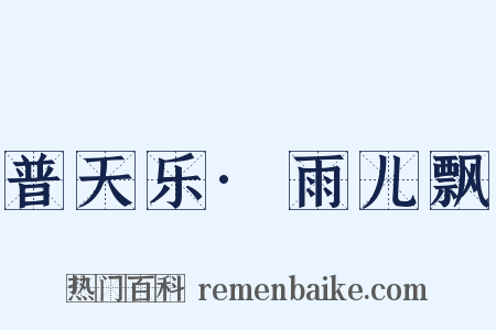 普天乐·雨儿飘是什么意思的图片